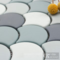 Grey Blue  Fish Scale Glass Mosaic Tile